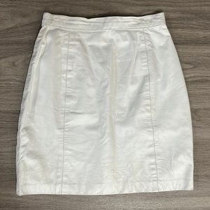 Vintage White Leather Mini Skirt WILSONS